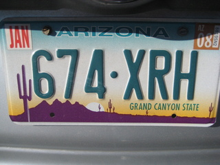 Sonia's pictures - Arizona license plate