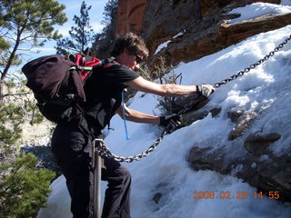 74 6eu. Zion National Park - Angels Landing hike - fellow hiker