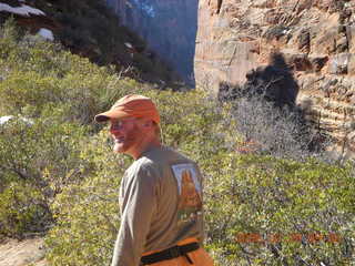 818 6ev. Zion National Park - Angels Landing hike - Adam with Angels Landing shirt