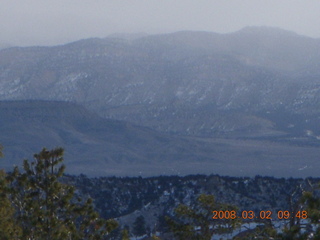 130 6f2. Bryce Canyon - Queens Garden hike - mountain obscuration clouds