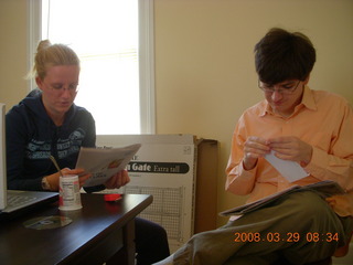 2006 eclipse trip -- Cambridge -- Jane and Richard in Arizona t-shirts