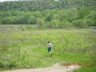 Minnesota country road - grass path - Kevin running