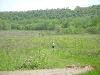 Minnesota country road - grass path - Kevin running