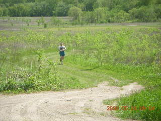 Minnesota country road - grass path - Adam running