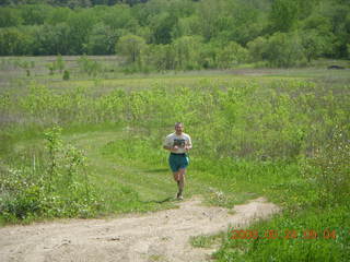 Minnesota country road - grass path - Adam running