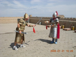 eclipse - Jiayuguan - Great Wall - Adam and Wendy in armor