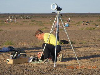 25 6l1. eclipse - Jiayuguan - Gobi Desert - afterward - Bill and his gear