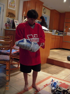 Sammy in hockey outfit