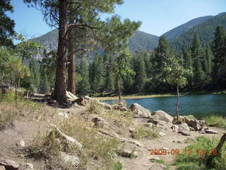 Dustin carrying Adam across river - hiking at Pine Valley, Utah