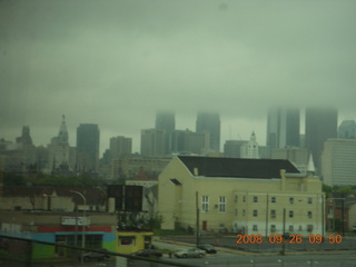 Philadelphia skyline under clouds