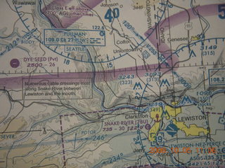 sectional chart of Pullman, Washington, area