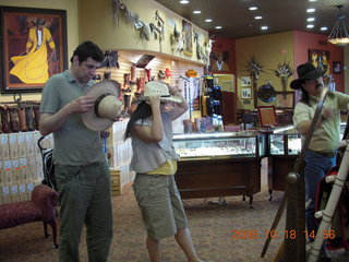 Richard and Jane trying on cowboy hat
