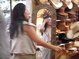Jane trying on cowboy hat