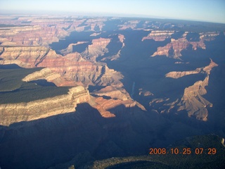 aerial - Grand Canyon just after sunrise