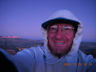 Bryce Canyon - sunset view at Bryce Point - Adam in very low light