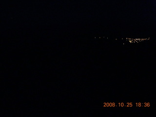 486 6nr. Bryce Canyon - sunset view at Bryce Point - town of Tropic in low light