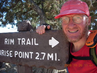 238 6ns. Bryce Canyon - Fairyland trail sign and Adam