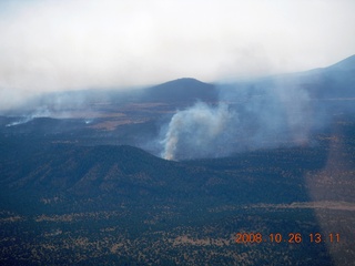 354 6ns. aerial - intentionally set fires - weenie roast near Williams