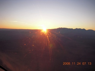 aerial sunrise near Arches