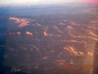 aerial - Arches area at sunrise