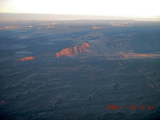 aerial - Arches area at sunrise