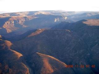 aerial - Colorado canyon at sunrise