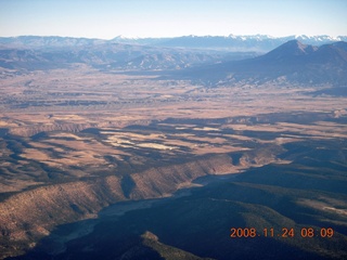 aerial - Colorado canyon at sunrise