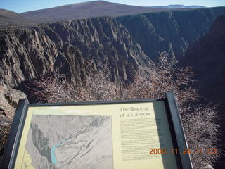 Black Canyon of the Gunnison National Park sign and view