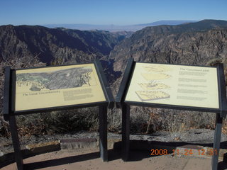 Black Canyon of the Gunnison National Park signs and view