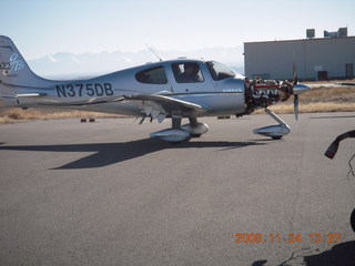 airplane being test run at American Skyways