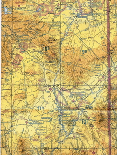 Utah back-country sectional chart (UBCP) of my 2008 LaVar flight with Peter's Point