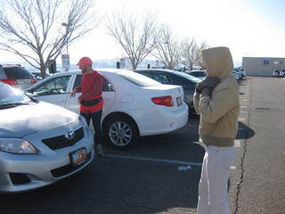 beth's Saturday zion-trip pictures - Adam and Debbie and rental car