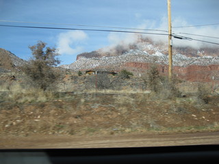 beth's Saturday zion-trip pictures - striking view and clouds going to zion