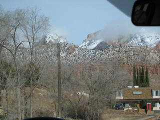 beth's Saturday zion-trip pictures - cloud covered mountains seen from Saint George Airport (SGU)