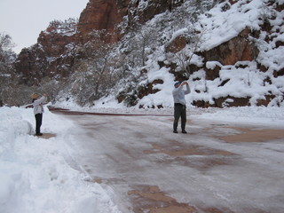 beth's Sunday zion-trip pictures - Zion National Park - Debbie taking a picture