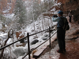 952 6qh. beth's Sunday zion-trip pictures - Zion National Park - Emerald Ponds hike - Adam taking a picture