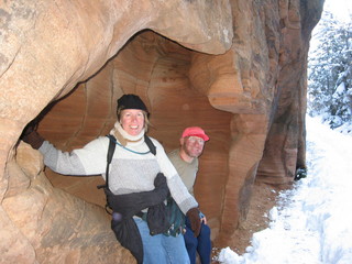 Zion National Park - slickrock hill - Adam going up