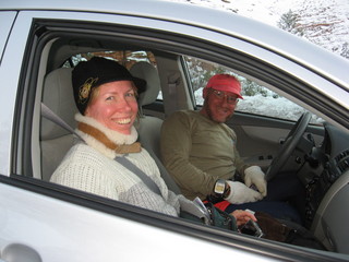 debbie's Zion-trip pictures - Beth and Adam in the car