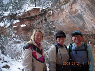 972 6qm. Zion National Park - Emerald Pools hike - Debbie, Beth, Adam - icicles