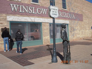 Standing in the Corner in Winslow Arizona