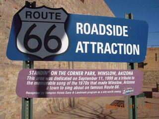 30 6rx. Standing in the Corner in Winslow Arizona