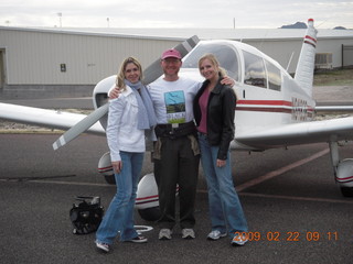 Amanda, Adam, and Kristina and N8483R at Wickenburg Airport (E25)