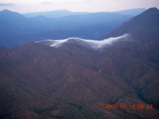 aerial - mountains near Red Creek with clouds