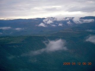 aerial - mountains near Red Creek with clouds