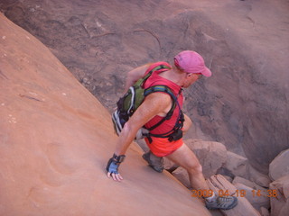 1015 6uk. Arches National Park - Fiery Furnace hike - Adam crossing