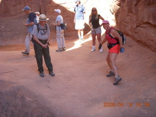 1017 6uk. Arches National Park - Fiery Furnace hike - Adam crossed