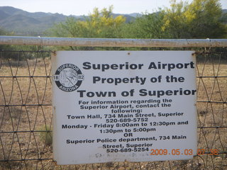 Superstition Mountains, Superior Airport takoff view