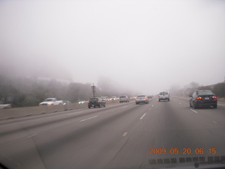 fog and low clouds over Santa Monica