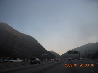 fog and low clouds clearing up on the way to Van Nuys