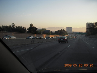 fog and low clouds clearing up on the way to Van Nuys